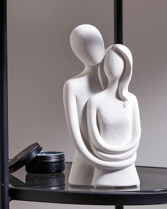 Hugging Couple Figurine Sculpture