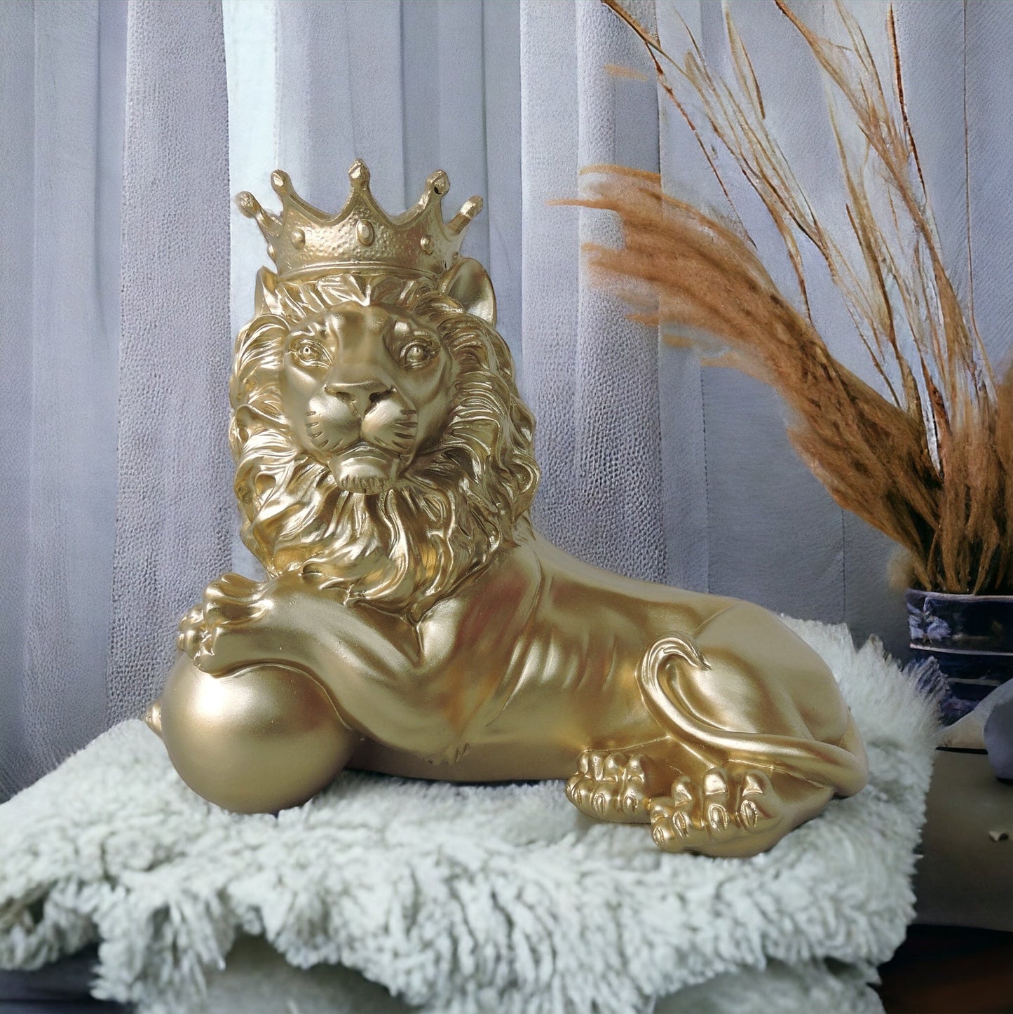 Gold Lion Statue by THE TRENDING ZONEs