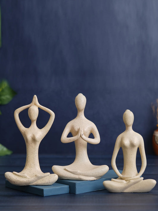 Set of 3 Modern Art Yoga Lady Showpieces