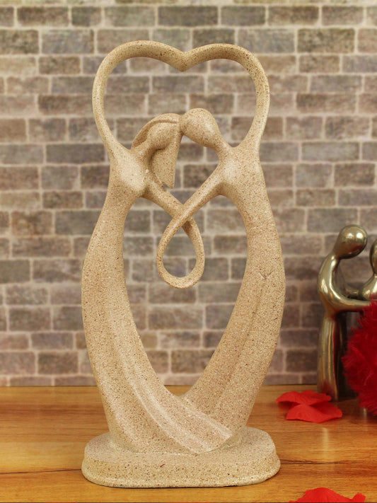 Beige Textured Romantic Couple Showpiece