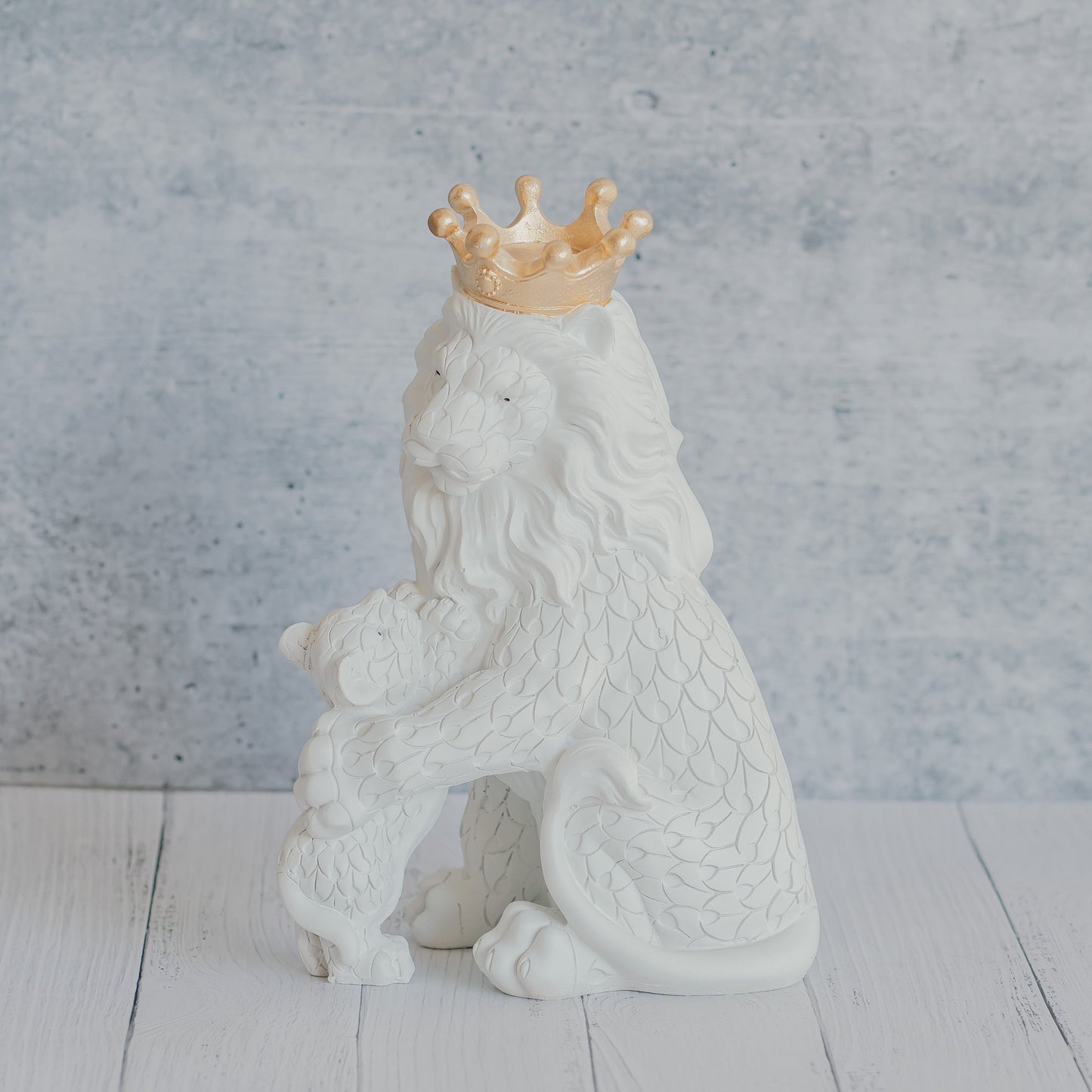 The Almighty Lion with Crown (White)