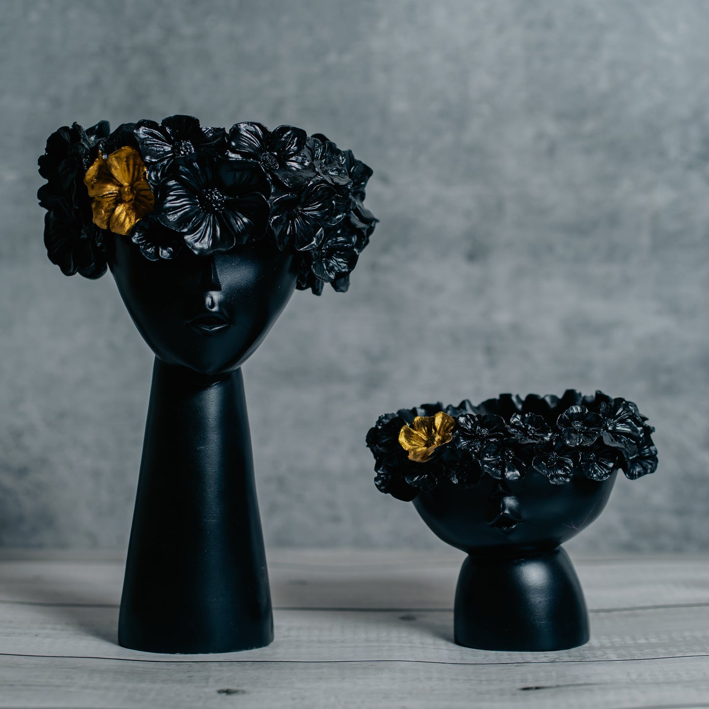 Flower Head Lady Planter - Set of 2