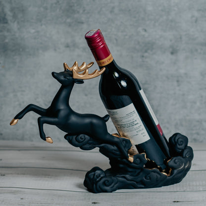 Royal Reindeer Wine Bottle Holder (Black)