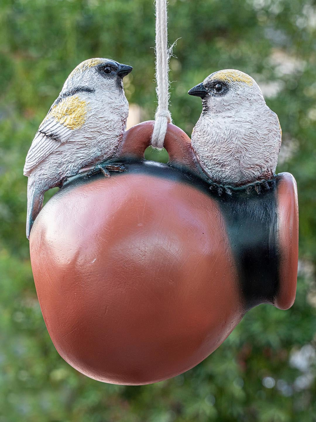 Brown & White Hanging Bird House Garden