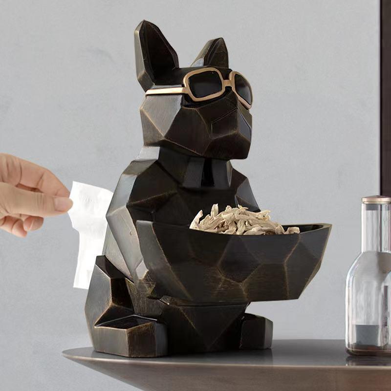 Doggo Tissue Box with Storage Figurine