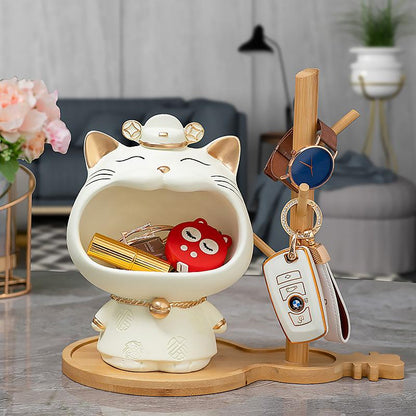 LAUGHING CAT STORAGE WITH KEY STAND