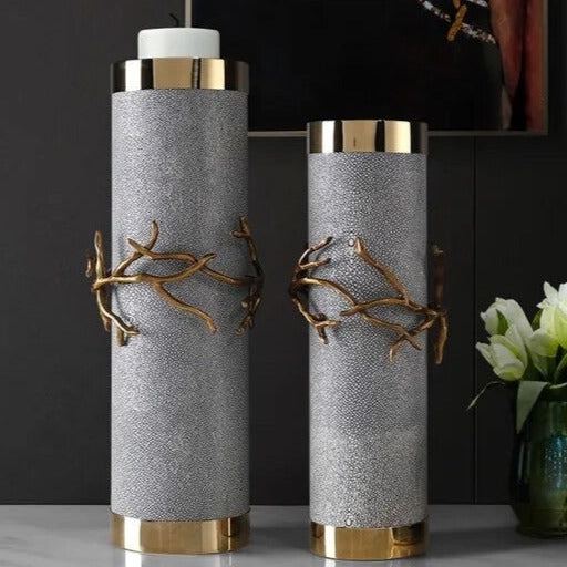 LUXURY LEATHER CANDLE HOLDER