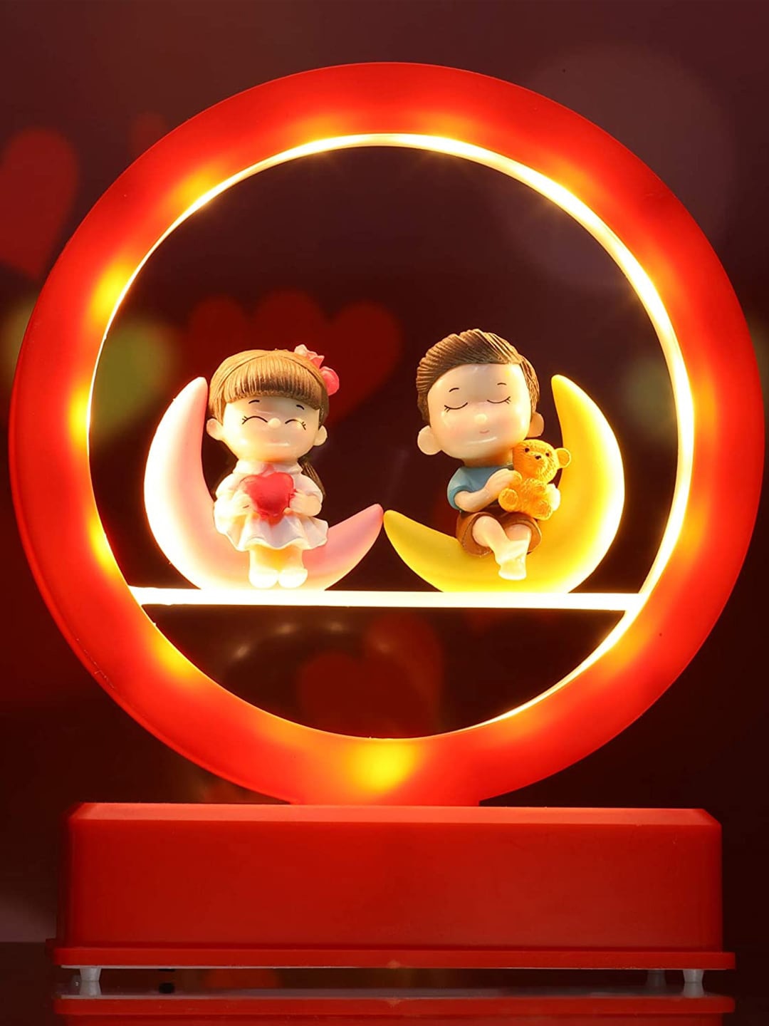 Red and Brown Couples Led Light Showpiece