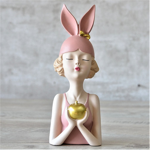 The Girl holding apple : Pink