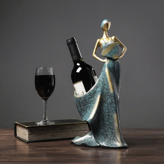 Luxury Lady wine bottle holder : Blue